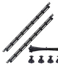 2 Pcs 0.5U Cable Lacing L Bars for 19 Inch Server Rack Rig, Universal Horizontal Mounting Hardware Kit with Screws, Pro Level Cable Control, Sweet Bundle to Keep Your Cables Tidy and Tight Fitting, featuring black steel L bars and accessories.