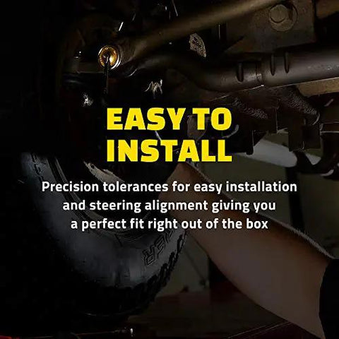 ES3453 Outer Tie Rod End For Chevrolet Impala installed under car showing easy install features with steering alignment.