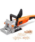 Pro Grade Wood Biscuit Joiner Kit For DIY Pros With 100 Included Biscuits 4 Inch Carbide Tipped Blade Three Adjustable Fence Positions