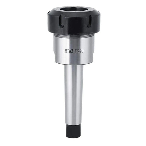 Semme Carbon Steel MTA3 Morse Taper Collet Chuck Holder 26mm for Milling Drilling Lathe Machines, side view showing ER40 design.