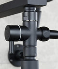 Super Tough 3 Way Shower Diverter Valve With Solid Brass Build And Seamless 1 Inlet To 2 Outlet Switching featuring sleek black finish and lever control.
