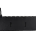 Keep Your Stage Gear Protected With This Rack Mount Power Sequencer Featuring A Slick Digital Display 10 Outlets Us Plug for PA systems, rear view.