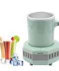 Portable Electric Drink Chiller With Aluminum Mug Keeps Your Beverages Ice Cold Fridge Free For Beer Soda And Coffee, mint green.