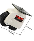 Heavy Duty Swivel Caster Set With Easy Adjustable Leveling Feet For Workbenches And Machine Tools, close-up view, nylon wheel
