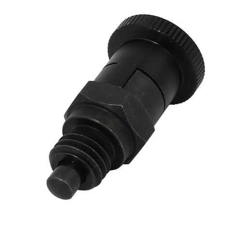 Solid As Rock Steel Indexing Plunger With M10 X 1.5mm Thread And Knurl Top For Fast Dialing Black Oxide Finish Lockout Design Holds Tight Through Heavy Duty Reps On Any Garage Bench Or Shop Rig
