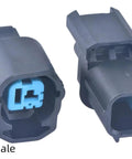 Slick One Pin Female Automotive Connector Wire Harness With Precision Cut Cable Rig Right and left side view of connectors.