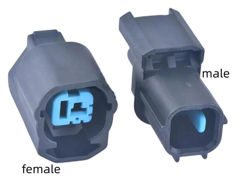 Slick One Pin Female Automotive Connector Wire Harness With Precision Cut Cable Rig Right and left side view of connectors.