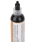 Close-up of black bottle, Pro Grade UV Light Curing Solder Mask Ink For PCBs, 2 Pcs Black And Green Solder Resist Ink, nozzle view.