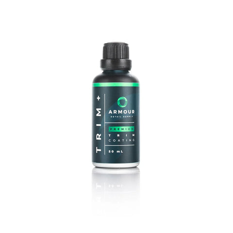 Armour Detail Supply Trim+ exterior trim coating bottle, 50 ml, black bottle with green label