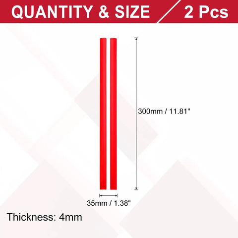 Clear Acrylic Flexible Hinges For Cabinets 300X35mm Invisible Living Reversible Doors 360 Degree Slick Turn Tough As Nails For DIY Projects And Furniture Fix Ups, showing dimensions and thickness