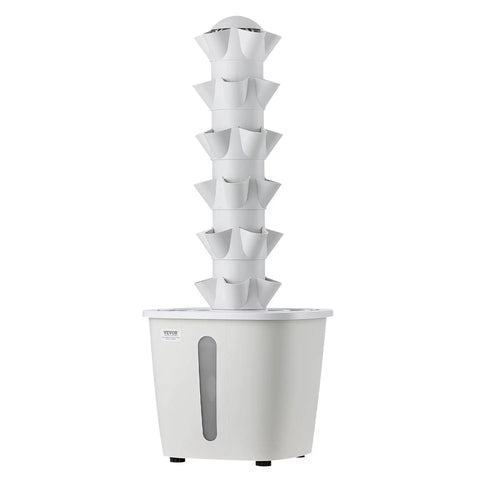 Vertical Hydroponic Tower With 6 Tiers And 30 Pods, App Controlled Indoor Garden For Herbs Fruits Veggies, Space Saving Starter Kit