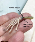 Five Packs Of Two Micro Hinges Ten Piece Miniature Puppet Hinge Set For Ball Socket Wrist Knee And Elbow Joints Stop Motion Animation Armature Includes Ten Screws For Puppet Pros And Model Makers, micro hinge on puppet hand with M1 screw and nut