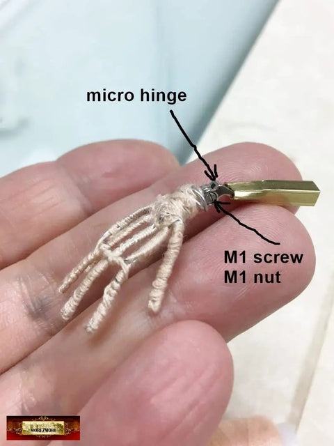 Five Packs Of Two Micro Hinges Ten Piece Miniature Puppet Hinge Set For Ball Socket Wrist Knee And Elbow Joints Stop Motion Animation Armature Includes Ten Screws For Puppet Pros And Model Makers, micro hinge on puppet hand with M1 screw and nut