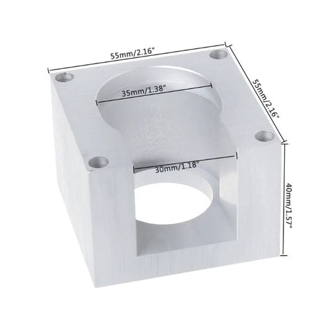 CNCTOPBAOS aluminum Nema23 motor mounting bracket; square block with 35mm bore, 55x55x40mm, includes 12 screws