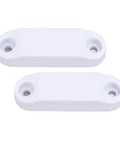Magnetic Door Catch for RVs and Trailers, strong magnetic closure latch for cargo doors, shown in white plastic, 2 set pack