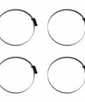 Four Piece Two Point Five Inch Hose Clamp Set With Adjustable Range 40 To 64 mm Stainless Steel Duct And Fuel Line Clamps