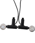 Brilliant Yellow LED Turn Signal Lights For 48V And 60V E Bikes Super Bright Daytime Running Warning Lamps For Serious Safety On Busy Streets, black plastic pair, 10cm body