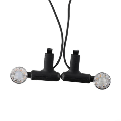 Brilliant Yellow LED Turn Signal Lights For 48V And 60V E Bikes Super Bright Daytime Running Warning Lamps For Serious Safety On Busy Streets, black plastic pair, 10cm body