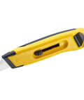 Light Duty Utility Knife With Retractable Blade Yellow Built For Quick Easy Cuts Includes Five Heavy Duty Blades And Patented Snap Closure