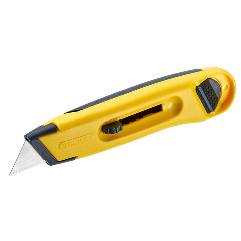 Light Duty Utility Knife With Retractable Blade Yellow Built For Quick Easy Cuts Includes Five Heavy Duty Blades And Patented Snap Closure