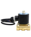 Energy Saving Direct Acting Normally Closed Solenoid Water Valve For Home And Industry, Fits One Quarter Inch One Eighth Inch One Half Inch Three Quarter Inch Fittings, Works With AC 220V Or DC 24V, 24 Hour Power, Color 2W500-50, Size DC Twelve Volt brass solenoid valve with wired coil