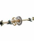 Beefed Up Rear Live Axle Kit For Go Karts With 530 Chain Sprocket, Big Brake Disc And Caliper, Hubs, visible components