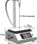 Automatic Liquid Filling Machine With 17 Liters Per Minute Commercial Stainless Steel Bottle Filler For Food And Lotions Heavy Diaphragm Pump, adjustable nozzle and control panel.