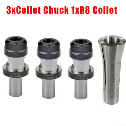 Three Piece ER20 Collet Chuck Kit With Three Quarter Inch Shank For TTS Tool Holders Includes ER20 Nut And One And A Half Inch Flange