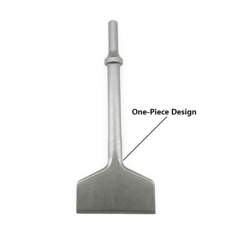 3 Inch Wide Air Chisel Bit For Tile And Thinset Removal, 0.401 Inch Shank, Heavy Duty Pneumatic Tile Scraper, One-Piece Drop Forged Steel Design