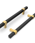 Black And Gold Cabinet Pulls 10 Pack 5 Inch Hole Center Drawer Handles For Kitchen Bathroom Bedroom Modern Bar Dresser Zinc Alloy