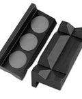 Top Shelf 4 Inch Aluminum Vise Jaw Pads Featuring Hella Strong Magnets And Reversible Design, black anodized aluminum with grooved grip.