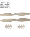 Pair Of RC Propellers 8X4.5 9X4.5 10X4.5 11X4.5 Inch CW CCW Two Vane Glass Fiber Nylon Hybrid Propellers With Grey Coating And Adapter Rings For Drones And Airplanes Universal 5mm Fit