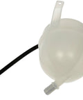 Direct Swap Pressurized Coolant Reservoir With Pressure Cap Built Dope For Ford Rides Under Hood, molded plastic reservoir with hose.
