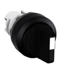 M3SS1-10B 22 mm Maintained Black 3 Position Selector Switch Operator With Self Cleaning Contacts, front view
