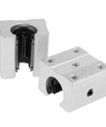 Rock Solid SBR12 Linear Guide Rail Kit 200mm Set With 4 SBR12UU Sliding Blocks, close-up of two sliding blocks, heavy duty precision