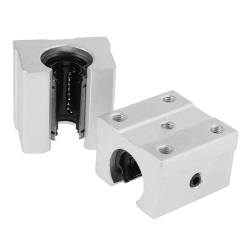 Rock Solid SBR12 Linear Guide Rail Kit 200mm Set With 4 SBR12UU Sliding Blocks, close-up of two sliding blocks, heavy duty precision