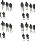 24-Piece Black Universal Zipper Slider Replacement Kit For Instant Fixes On Jackets, Bags And More, Fits Most Standard Zippers