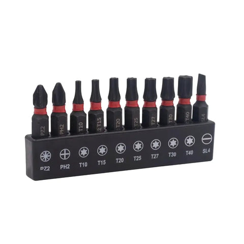Dude, Score This Rock Solid 10 Pc Metric Torx Bit Kit Made From Tough Alloy Steel For Serious Heavy Duty Repairs With Precise Fit And Unbeatable Impact Resistance. 10-piece bit set in holder, black alloy steel, T10-T40