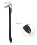 12-inch Cat Paw Nail Puller Pry Bar, double claw, chrome vanadium steel, CR-V, spray finish, 6.1-inch handle, heavy-duty tool.