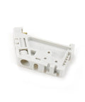 50 Pack EW 35mm DIN Rail Terminal Block End Stopper Mounting Clips, white plastic construction, side view, for electrical panel wiring.