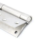 Close-up of Two Pack Stainless Steel Folding Door Hinge With Ball Bearing Hidden Cabinet Hinge Spring Loaded 4 Inch Single Size A.