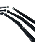 Beefed Up Radius Arms For Maverick X3 72 Inch Heavy Duty Upper And Lower High Clearance Rods With Adjustable Alloy Heim Bearings And Black Anodized Finish, black radius arms with heim joints