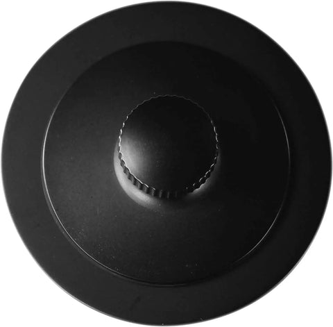Top view of 1-3/8 Inch Fine Thread Twist And Close Bathtub Drain Trim in matte black with no overflow faceplate