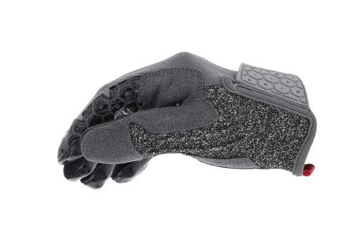 Box Cutter Gloves With Cut Resistant Grip For Construction, Woodworking And Home Improvement, Machine Washable, Touchscreen Compatible, Large, Grey Worksite Ready For Daily Heavy Duty Use showing grey fabric with silicone palm
