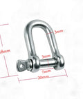 316 Stainless Steel D Shackle Mini Shackles For Paracord Jewelry And Bracelet Hardware Built Tough Marine Grade Rigging 1 Eighth Inch Pin Opening Durable Pack Of 10 For Survival Gear And Craft Projects, showing dimensions.