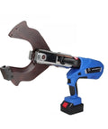Gazogj 250Kn Rechargeable Hydraulic Cable Cutter With Ez-120c Motor For Copper And Aluminum Wires, showing blue cordless shear tool.