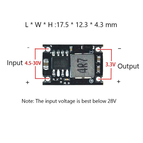 Compact 5V To 3V3 Buck Converter Board For 5V 30V Input Regulator Style One And A Half Amp Max Output Dope Tiny 17 By 12 mm