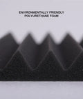 Close-up of a red wedge shaped 12 Pack Premium High Density Acoustic Foam Panels Flame Retardant Soundproof tiles.