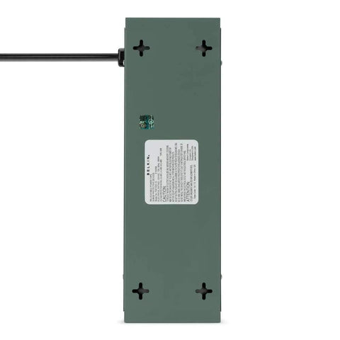 Back view of Power Strip Surge Protector With Ten Outlets And A 15 Foot Heavy Duty Metal Extension Cord Wall Mount Ready