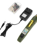 Premium Mini Electric Drill And Rotary Tool Kit With Instant Speed Change For Grinding Polishing Carving Etching Tight Precision Detail Work Solid Us Plug Badass Diy Gear with green grip and power cord.